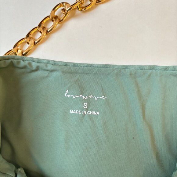 LOVEWAVE Wailani Bikini Bottom Low Rise Chain NWT Green Mint Swim Bathing Suit S - Picture 5 of 8